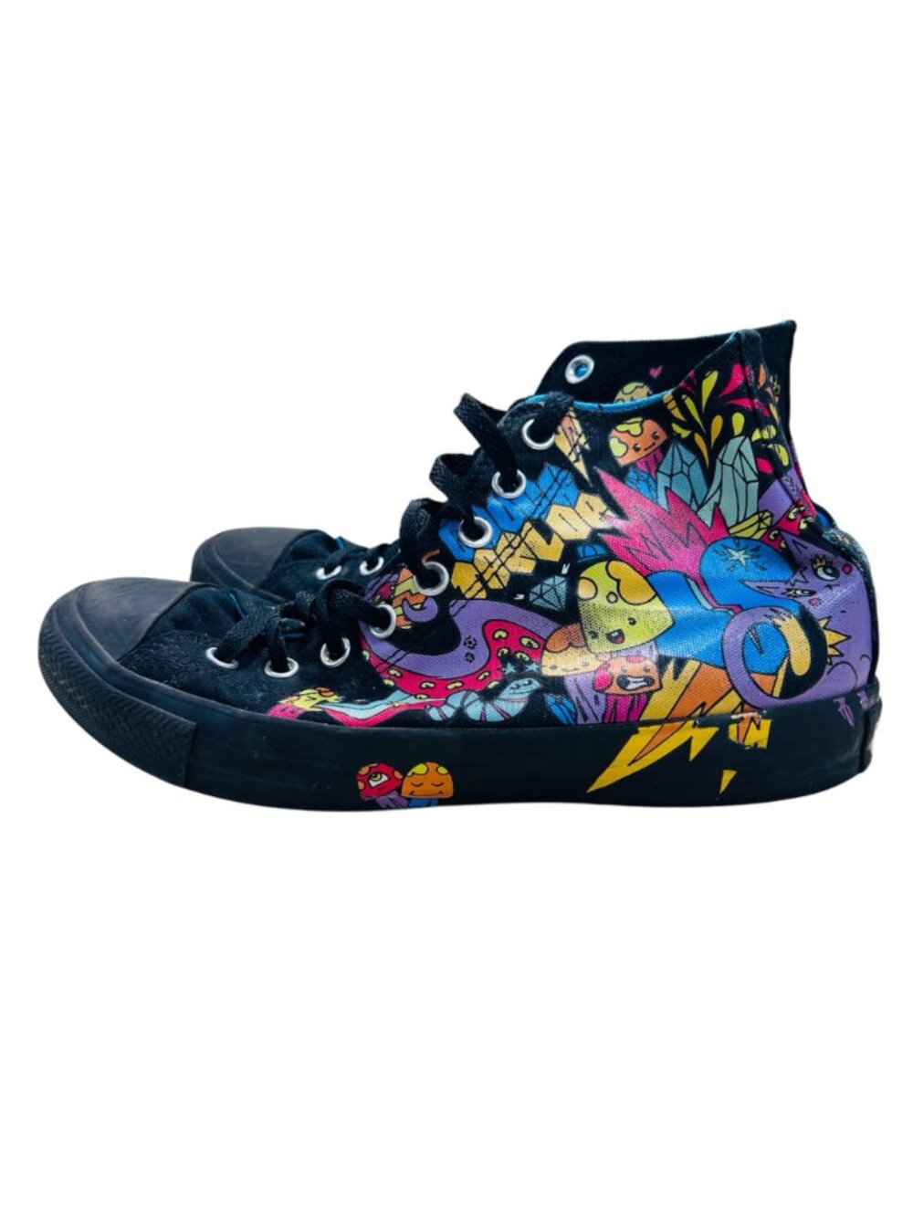 Converse Chuck Taylor All Star Notebook Graffiti Sneaker Black Men 8 Women 10 - Picture 7 of 10